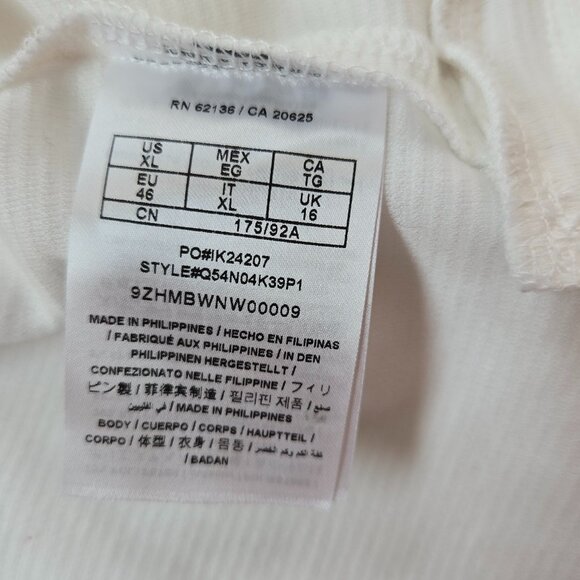 6325-28 Los Angeles Guess white cropped open front jacket blazer Size XL - Picture 8 of 8